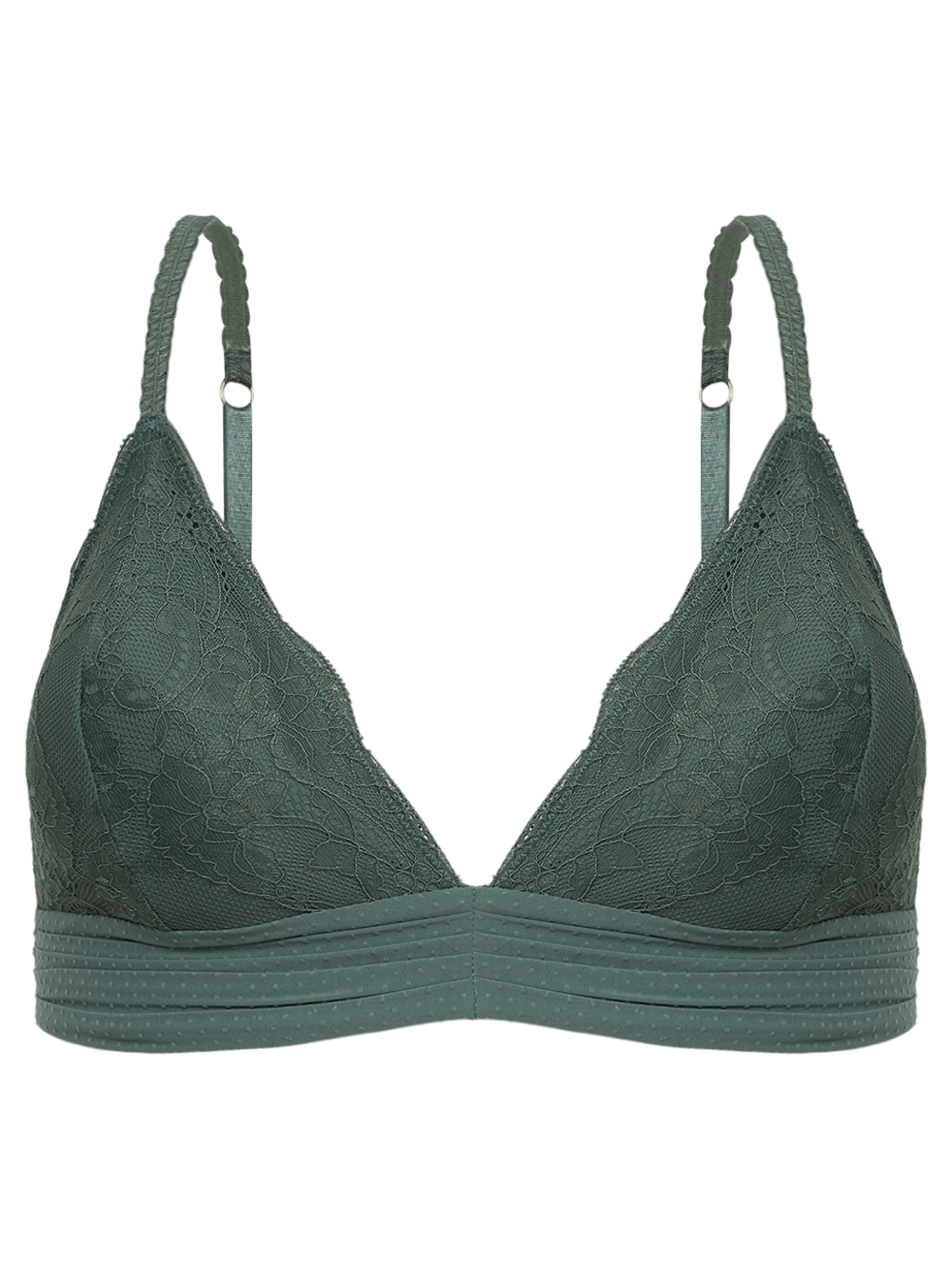 Eloise Lace Triangle Bra With Removable Padding - Laurel Wreath Green