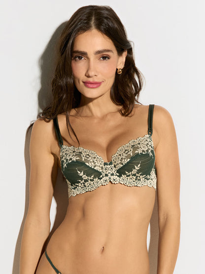 Embrace Lace Full Coverage Lace Bra - Nori Green
