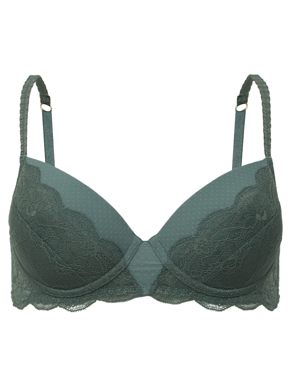 Eloise Lace Padded Full Coverage Bra - Laurel Wreath Green