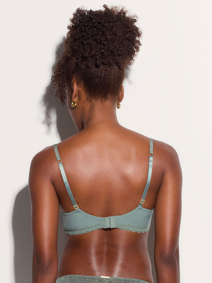 Eloise Lace Padded Full Coverage Bra - Laurel Wreath Green