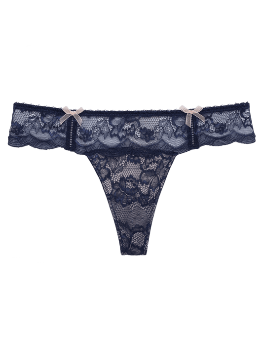 Celina Lace Bikini Thong Brief - Peacoat Blue