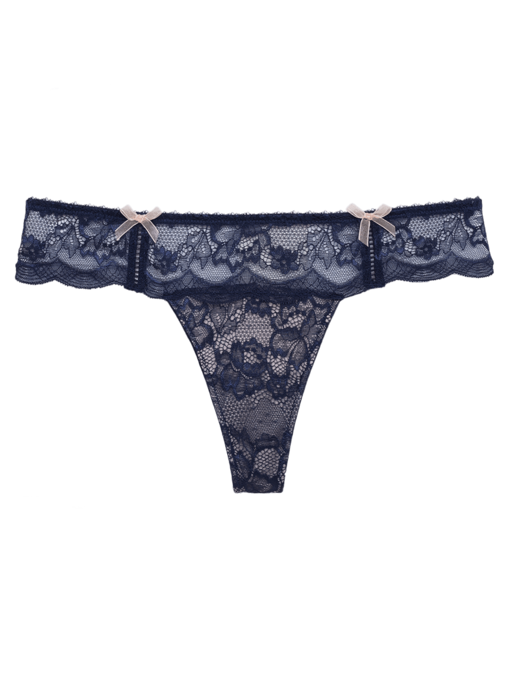 Celina Lace Bikini Thong Brief - Peacoat Blue