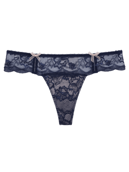 Celina Lace Bikini Thong Brief - Peacoat Blue