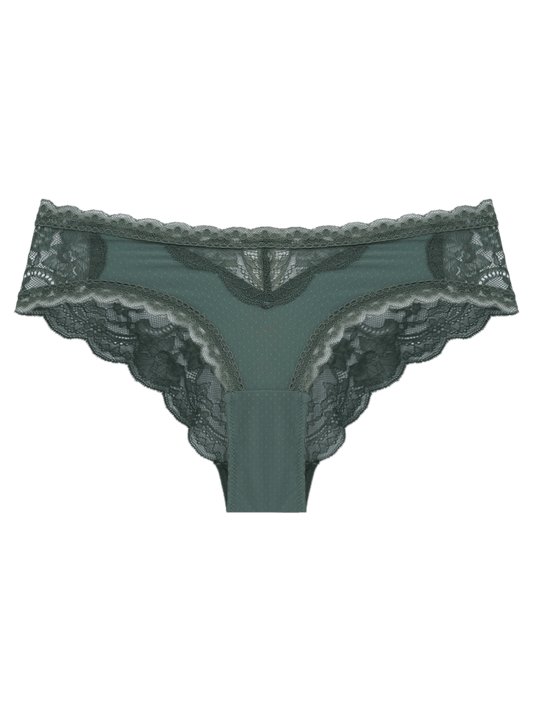 Eloise Lace Boyshort Brief - Laurel Wreath Green