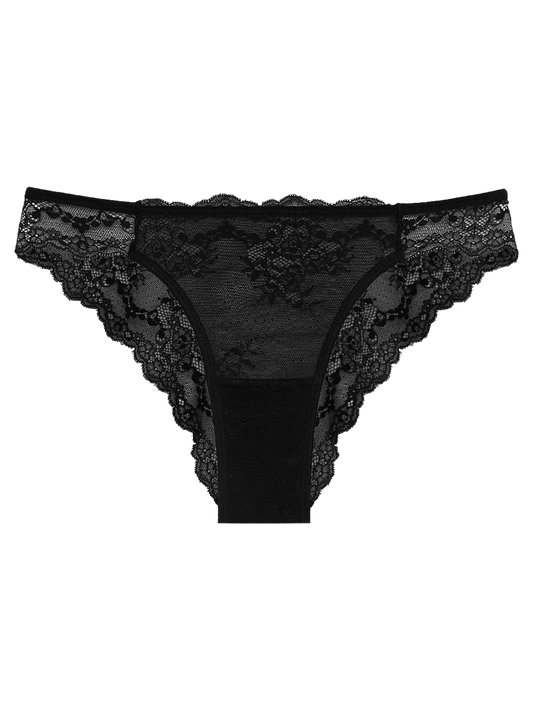 Etherea Lace Tanga Brief - Black
