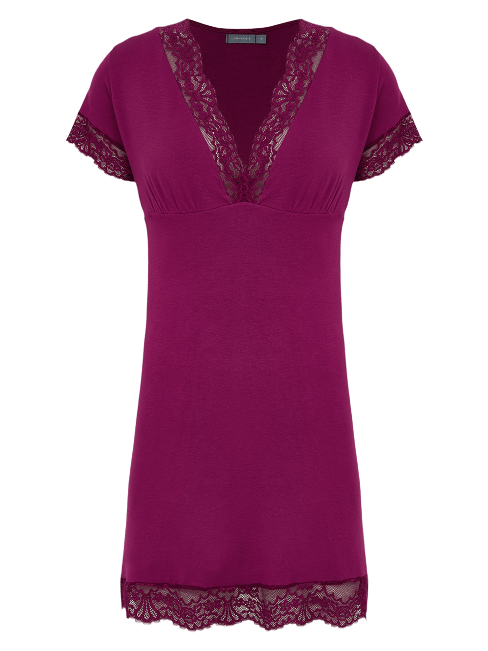 Cris Short-Sleeve Viscose-Lycra Nightdress - Purple Potion
